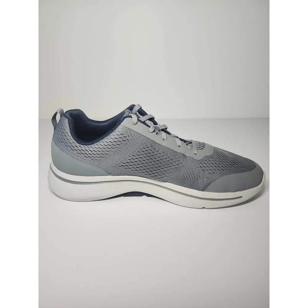 Skechers Men's Go Walk Arch Fit Grey Navy Sz 14 Athletic Sneaker Sporty Mesh